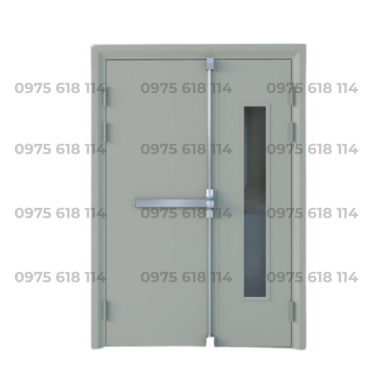 Cửa chống cháy 2 cánh khoá tay gạt